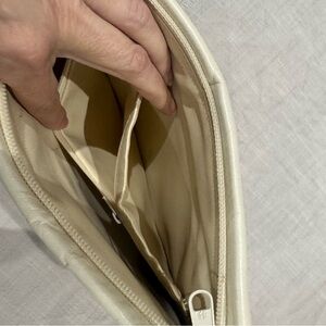 Vintage snakeskin cream clutch